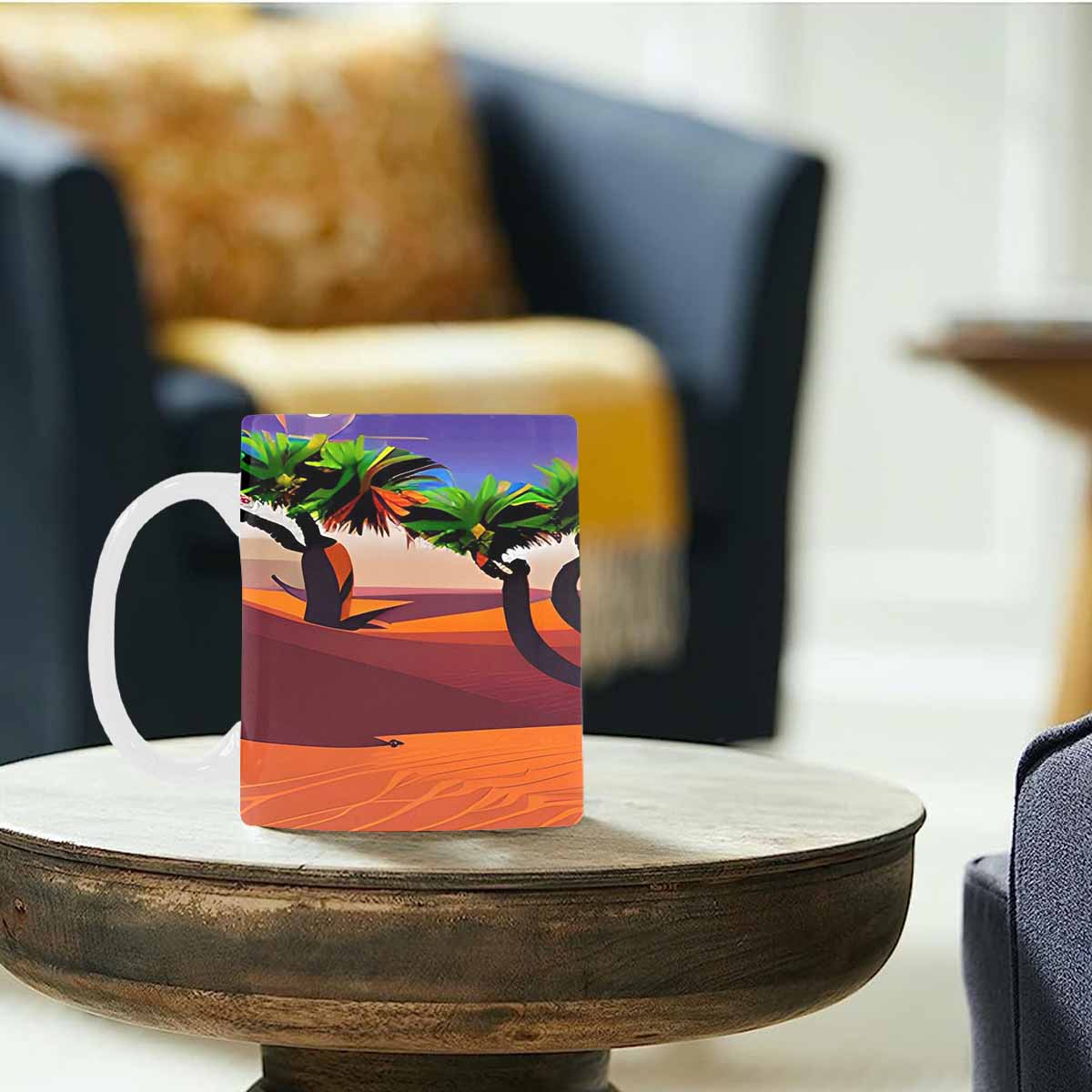 Coffee Mug, tea cup, desert scene, design 70