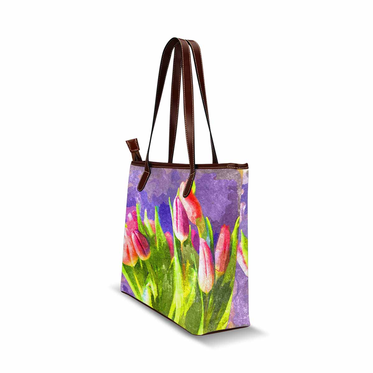 Classic Fabric handbag, watercolor floral, design 196