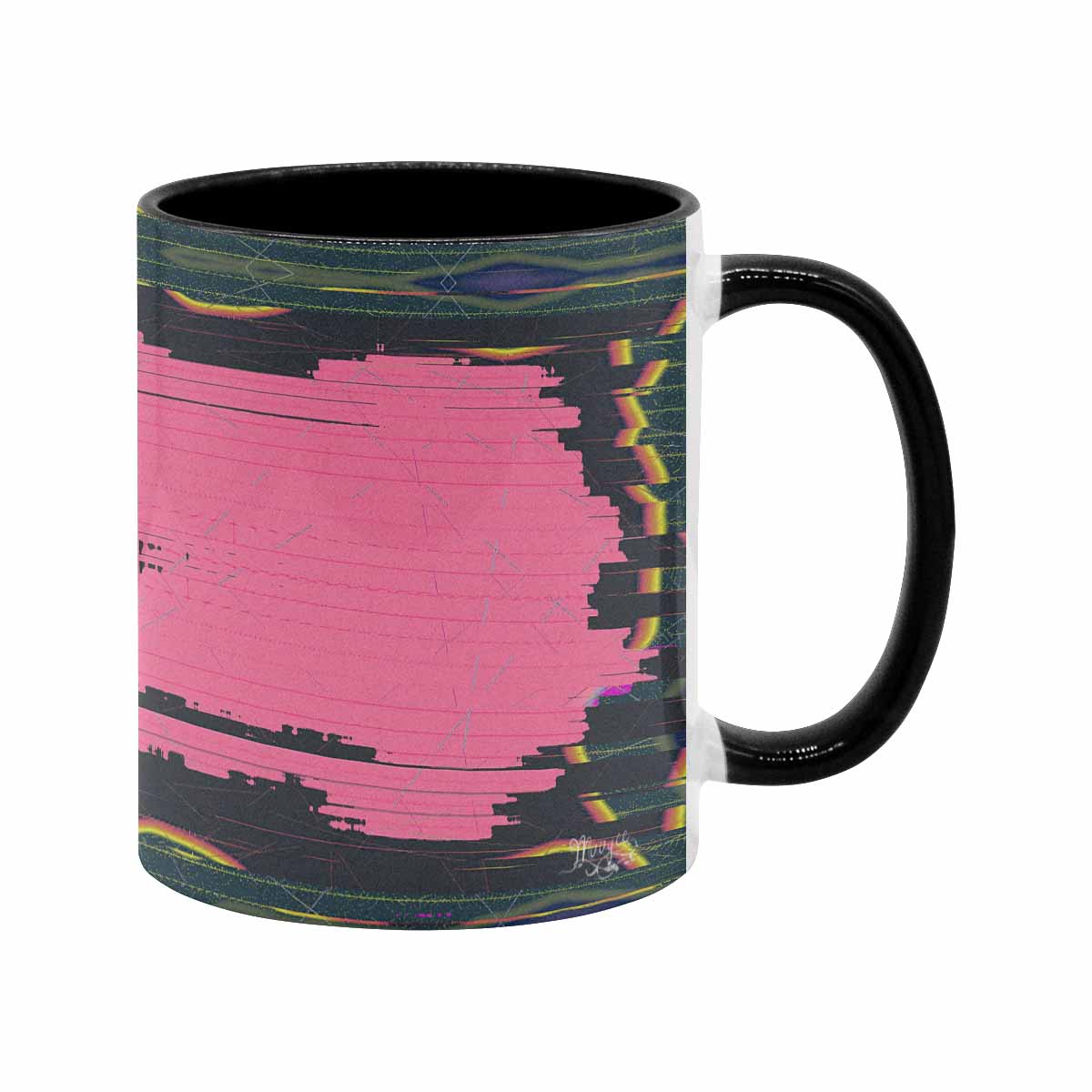 Coffee Mug, tea cup, black core, abstract, design 15