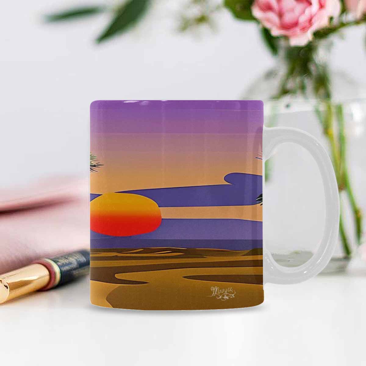 Coffee Mug, tea cup, desert scene, design 30