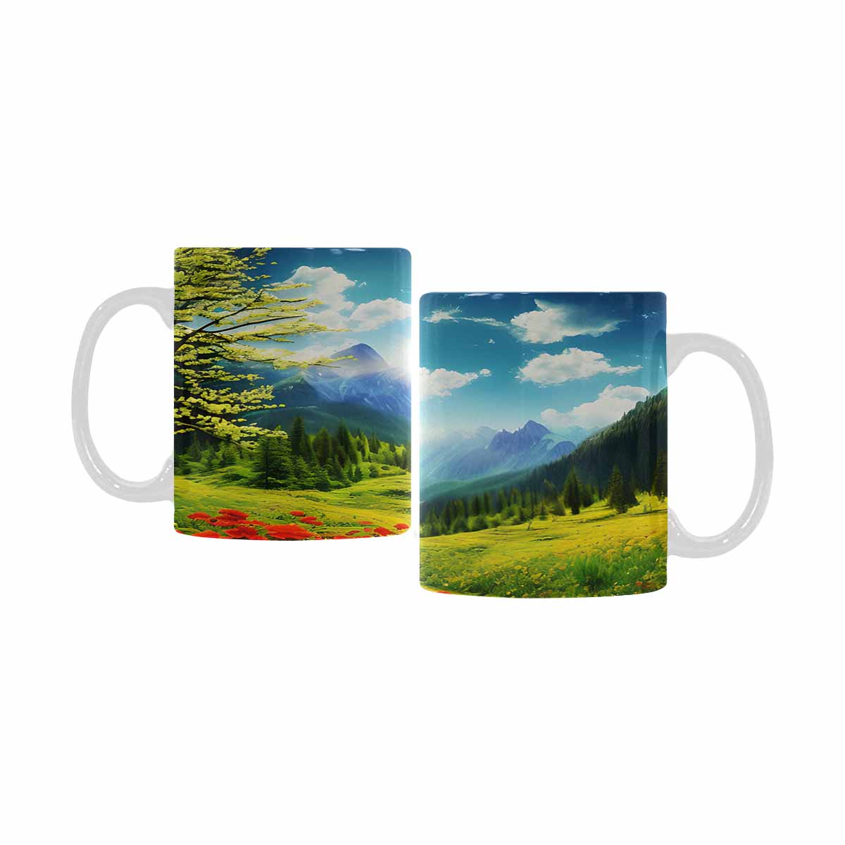 Rivers & Mountains Landscape mugs, set 1 design 27