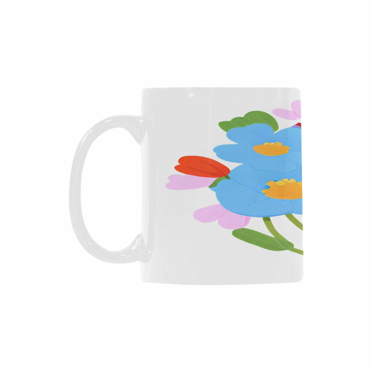 USA made Quality Mug, coffee mug, tea cup, Bright florals, Set 2, design 11