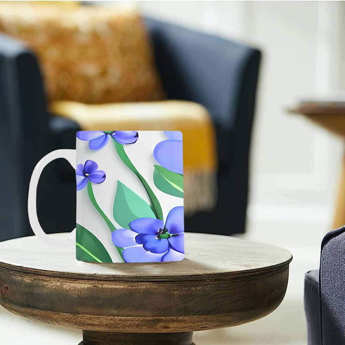 Quality Mug, coffee mug, tea cup, Bright florals, Set 1, Design 55