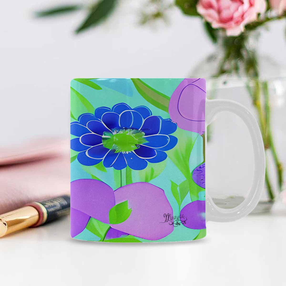 Quality Mug, coffee mug, tea cup, Bright florals, Set 1, Design 127