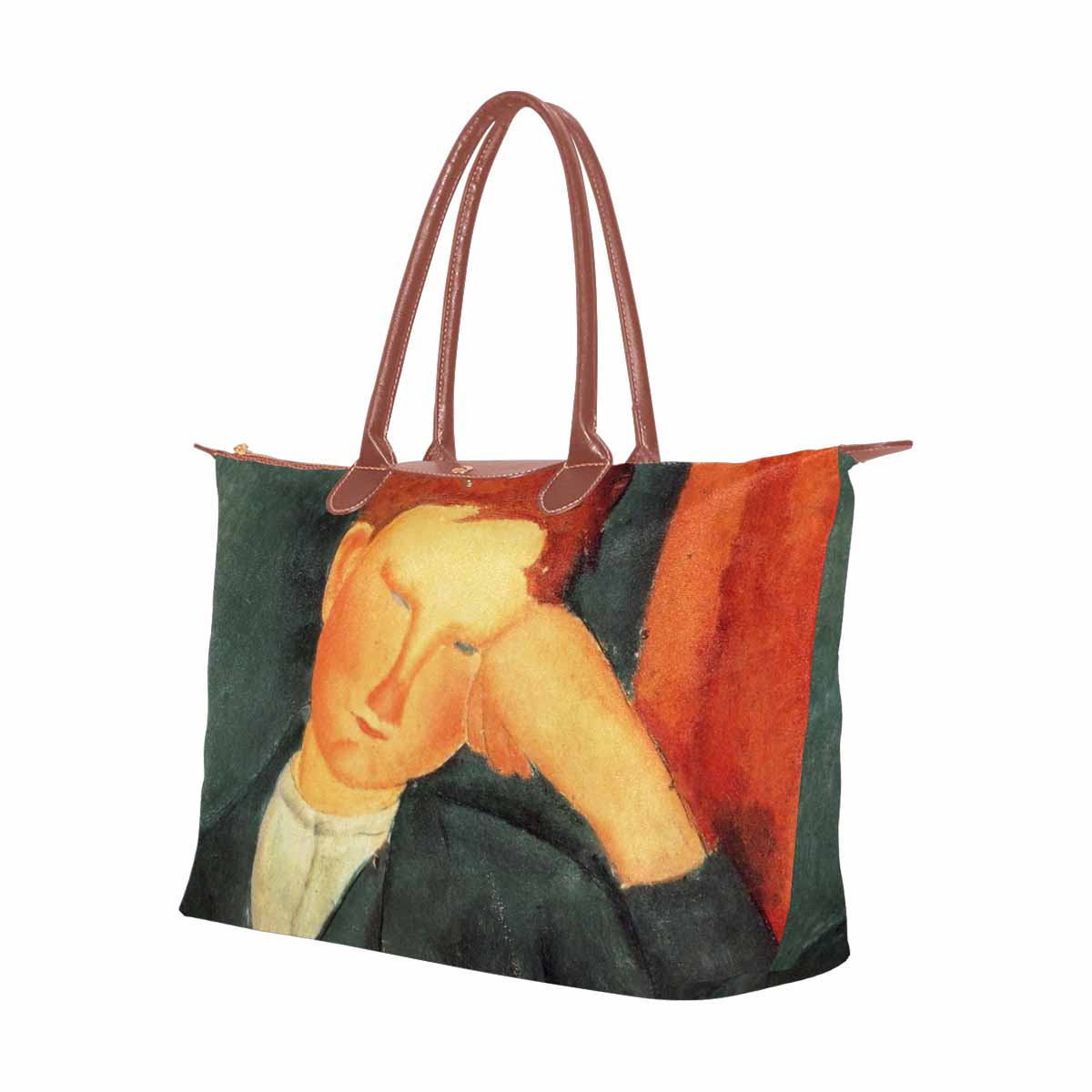 Classic handbag, Modigliani design, choice of 2 colors, Peasant boy version 1 & 2