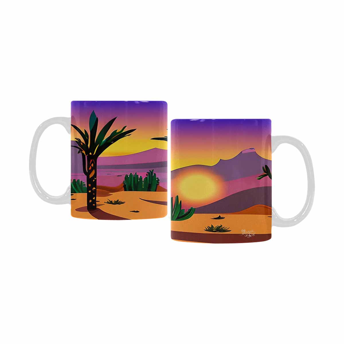 Coffee Mug, tea cup, desert scene, design 85