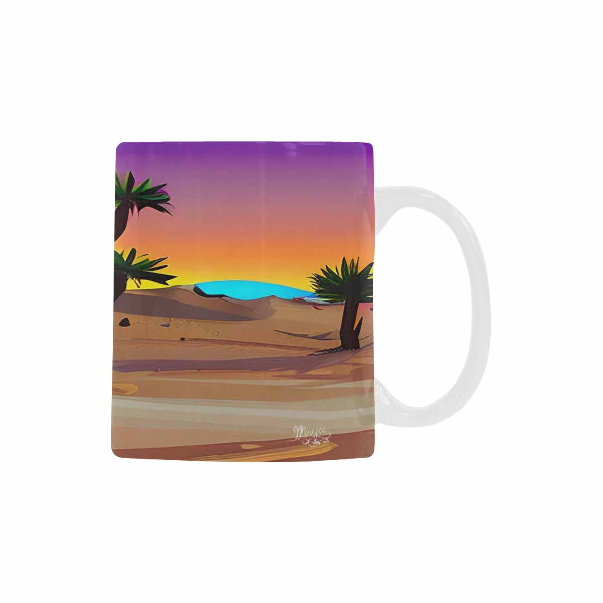 Coffee Mug, tea cup, desert scene, design 62