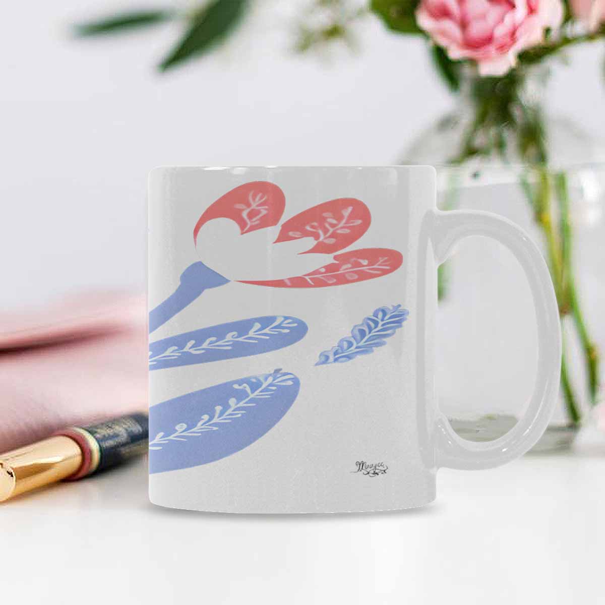 Quality Mug, coffee mug, tea cup, Bright florals, Set 2, design 12