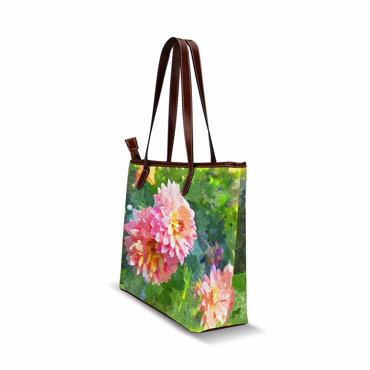 Classic Fabric handbag, watercolor floral, design 52