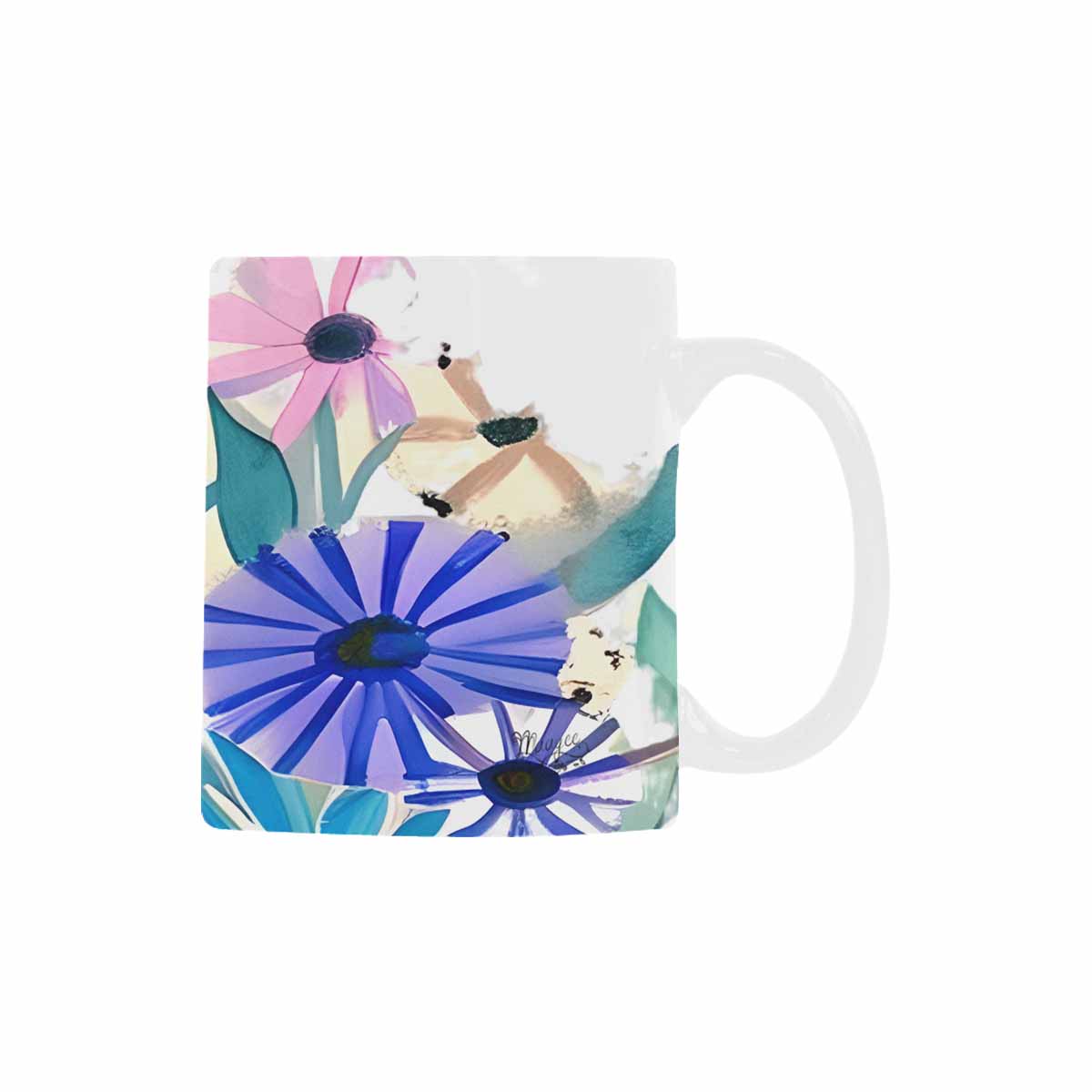 USA made Quality Mug, coffee mug, tea cup, Bright florals, Set 1A, Design 48