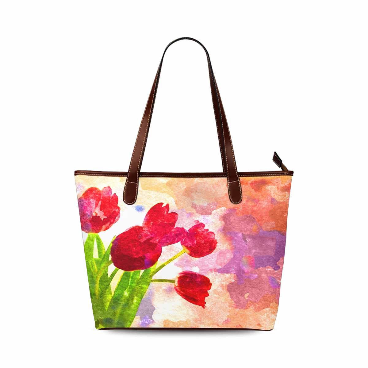 Classic Fabric handbag, watercolor floral, design 113