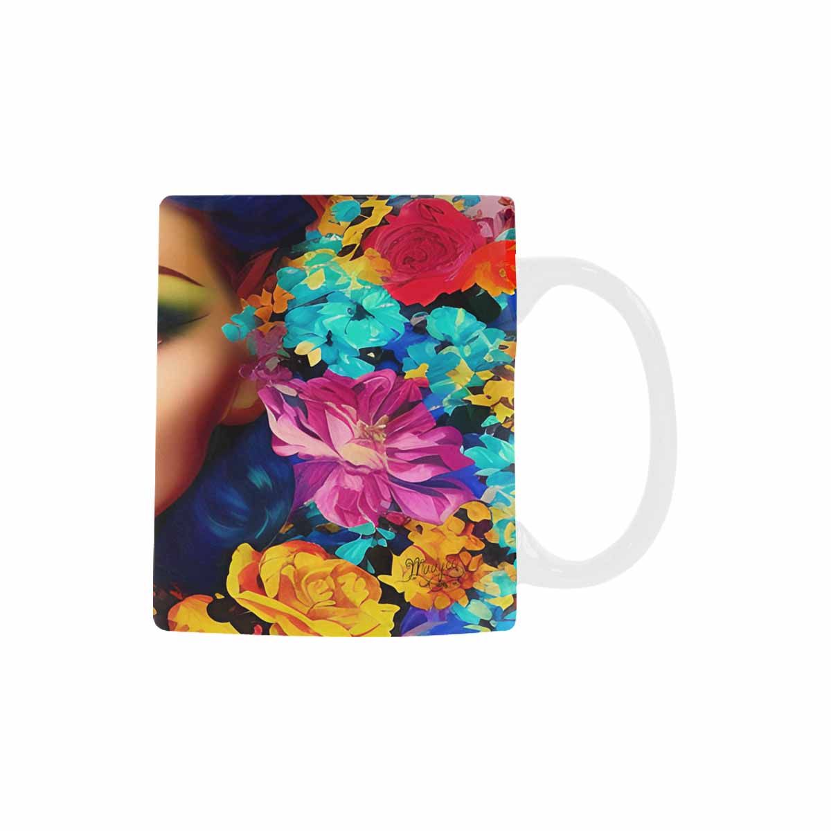 USA, Color Coffee Mug, tea cup, caucasian Face, design 41