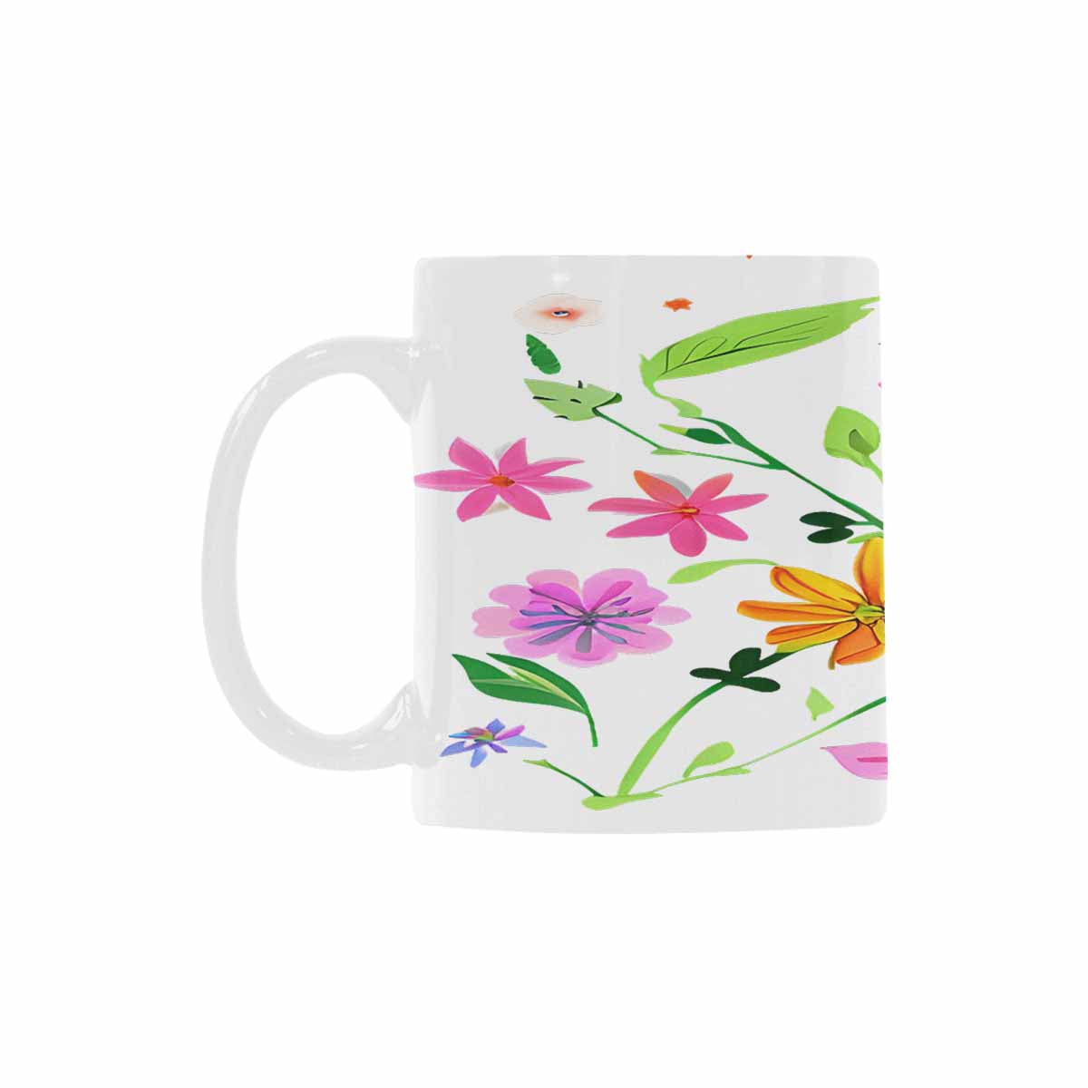 USA made Quality Mug, coffee mug, tea cup, Bright florals, Set 2, design 67