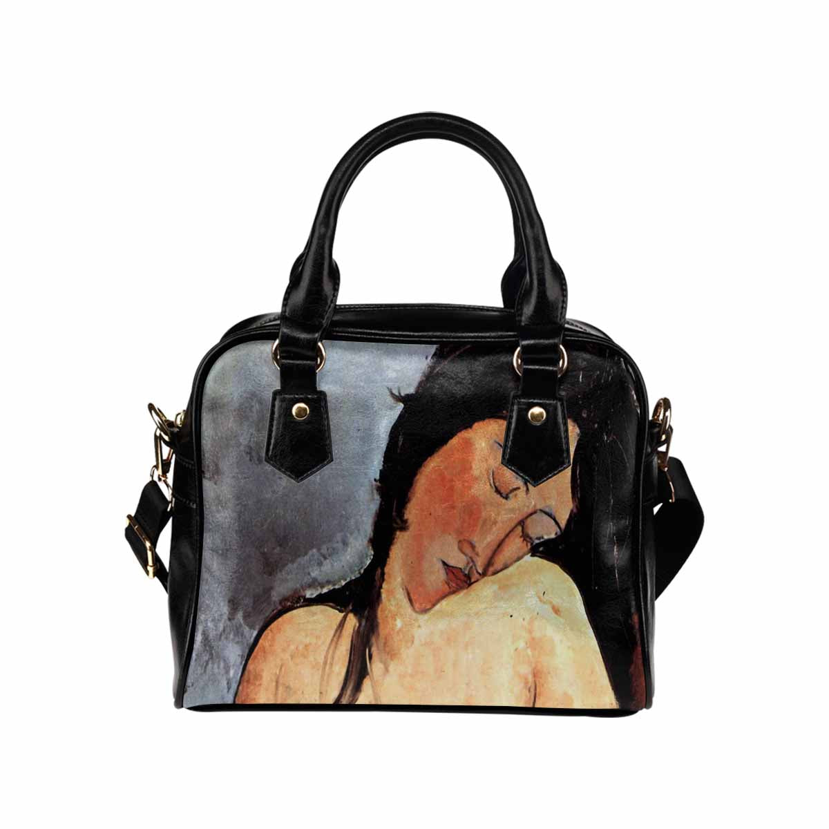 Shoulder PU Leather handbag, Modigliani design, choice of 2 colors, Nude female