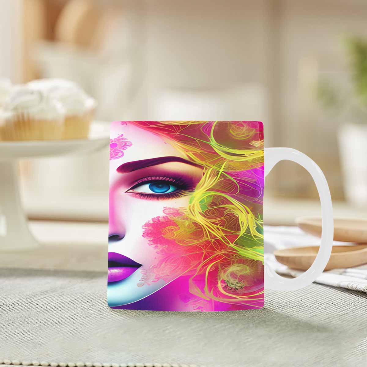 Coffee Mug, tea cup,caucasian Face, design 15