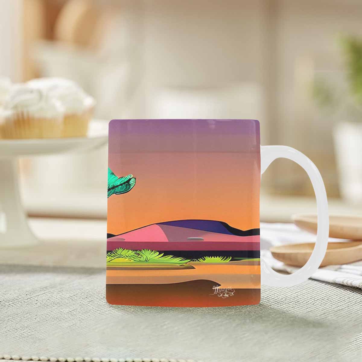 Coffee Mug, tea cup, desert scene, design 88