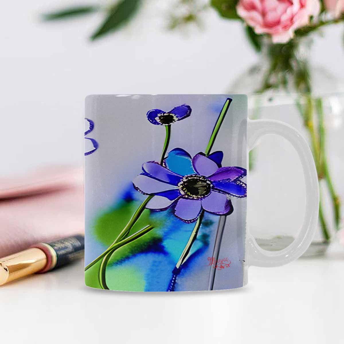Quality Mug, coffee mug, tea cup, Bright florals, Set 1, Design 151
