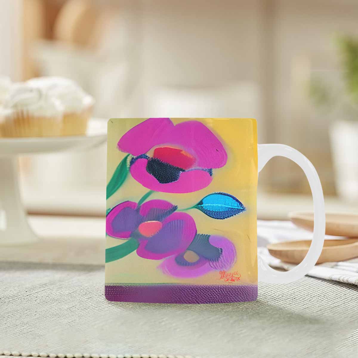 Quality Mug, coffee mug, tea cup, Bright florals, Set 1, Design 67