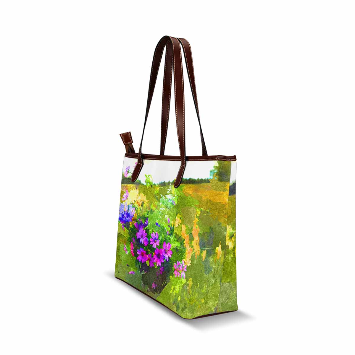 Classic Fabric handbag, watercolor floral, design 111