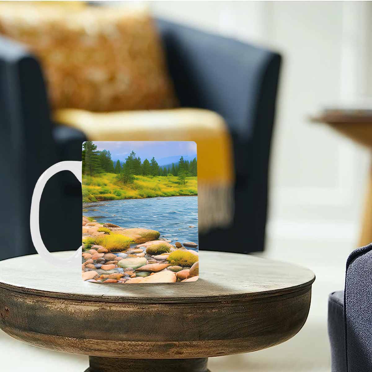 Rivers & Mountains Landscape mugs, set 1 design 7