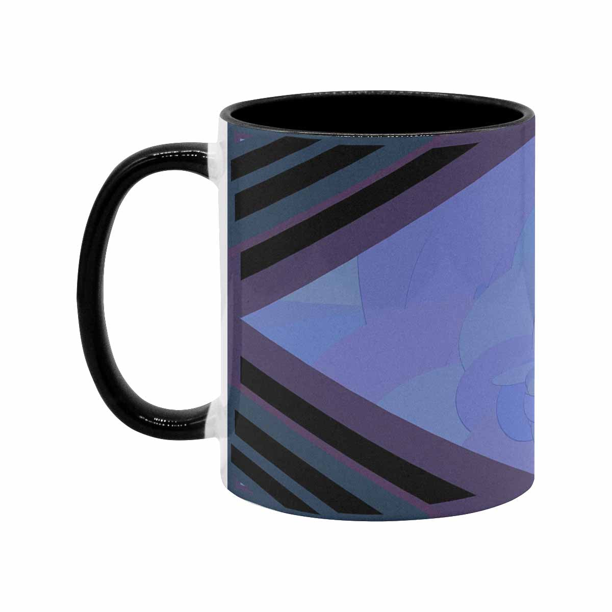 Coffee Mug, tea cup, black core, abstract, design 8