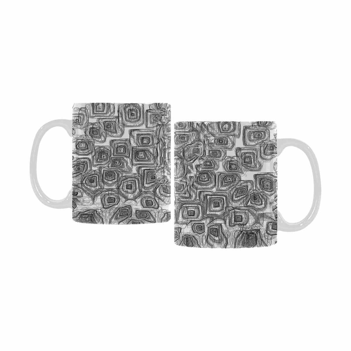 Quality Mug, coffee mug, tea cup, B & W Abstract, Set 1, design 66