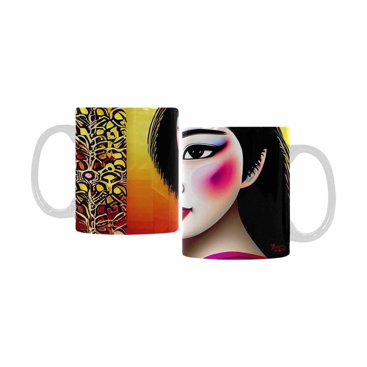 Quality Mug, coffee mug, tea cup, Asian Faces, Design 5