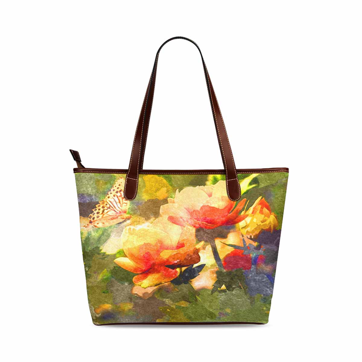 Classic Fabric handbag, watercolor floral, design 99