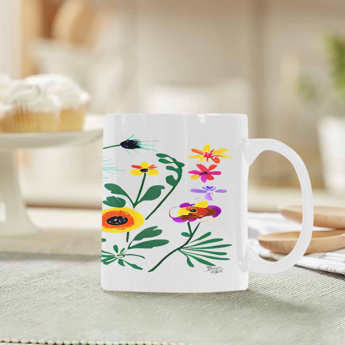 Quality Mug, coffee mug, tea cup, Bright florals, Set 2, design 72