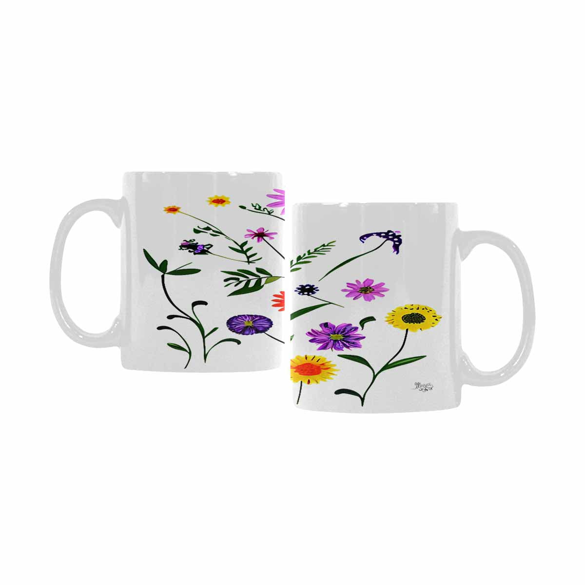 Quality Mug, coffee mug, tea cup, Bright florals, Set 2, design 84