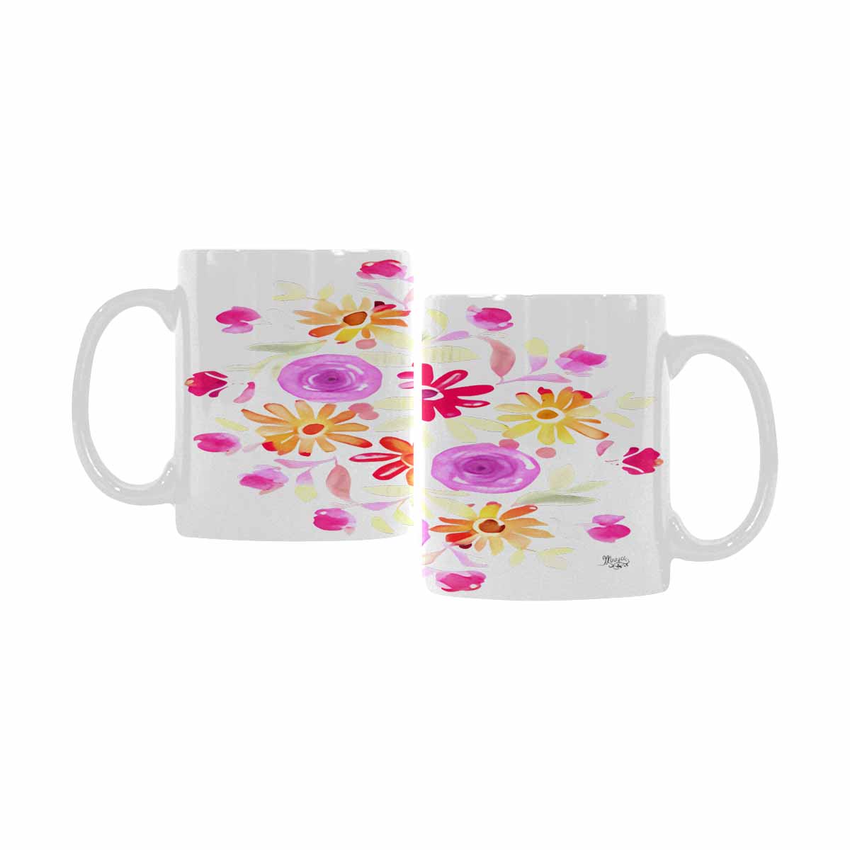 Quality Mug, coffee mug, tea cup, Bright florals, Set 2, design 37