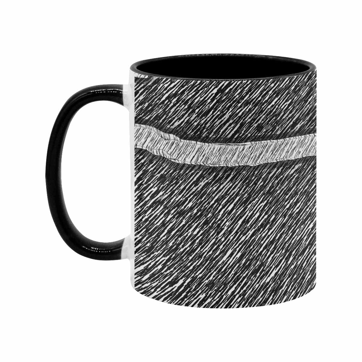 Coffee Mug, tea cup, black core, abstract, design 34