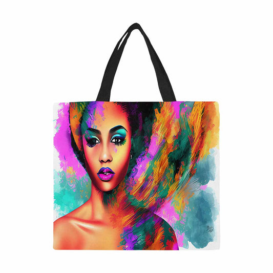 Canvas tote bag, Large, Black Faces, Set 1, design 9