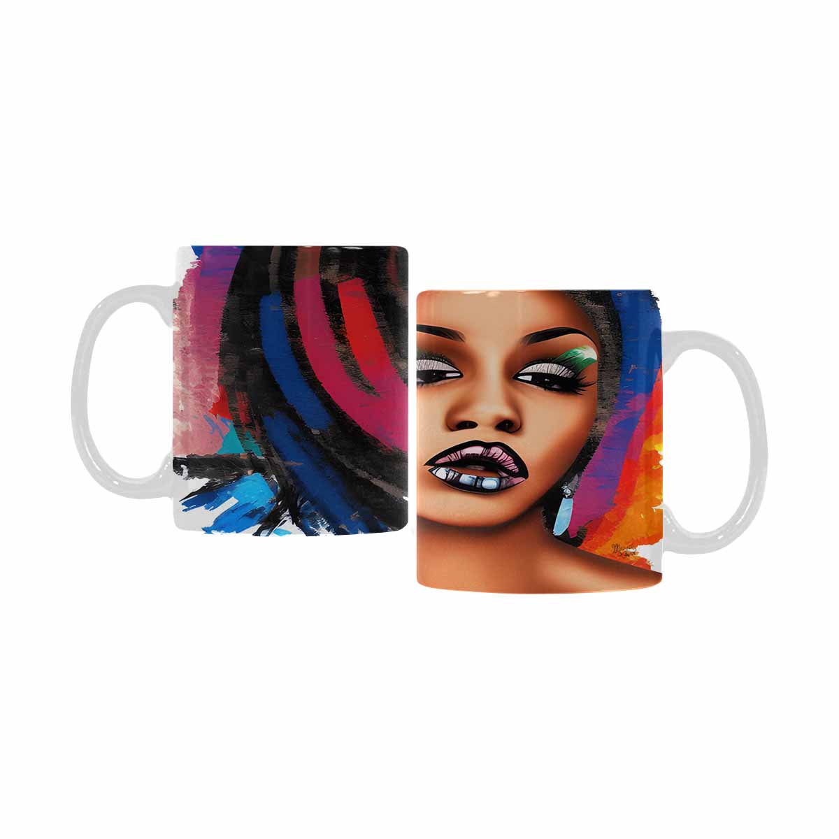 Quality Mug, coffee mug, tea cup, Black Faces, Set 1, design 10