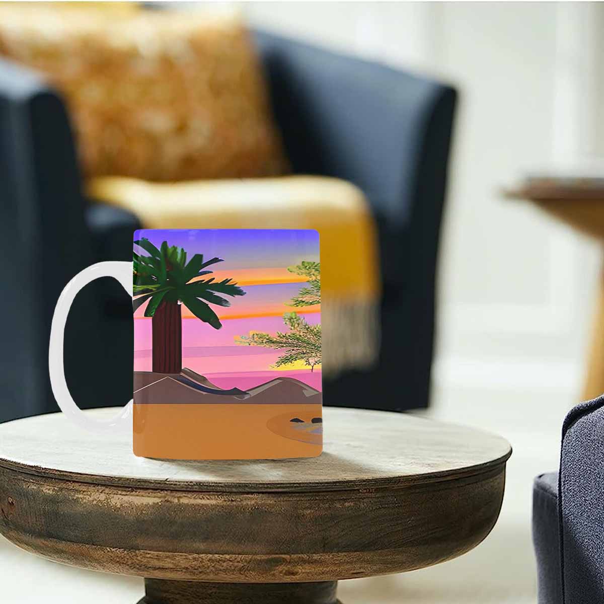 Coffee Mug, tea cup, desert scene, design 80