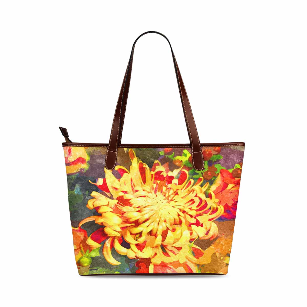 Classic Fabric handbag, watercolor floral, design 48