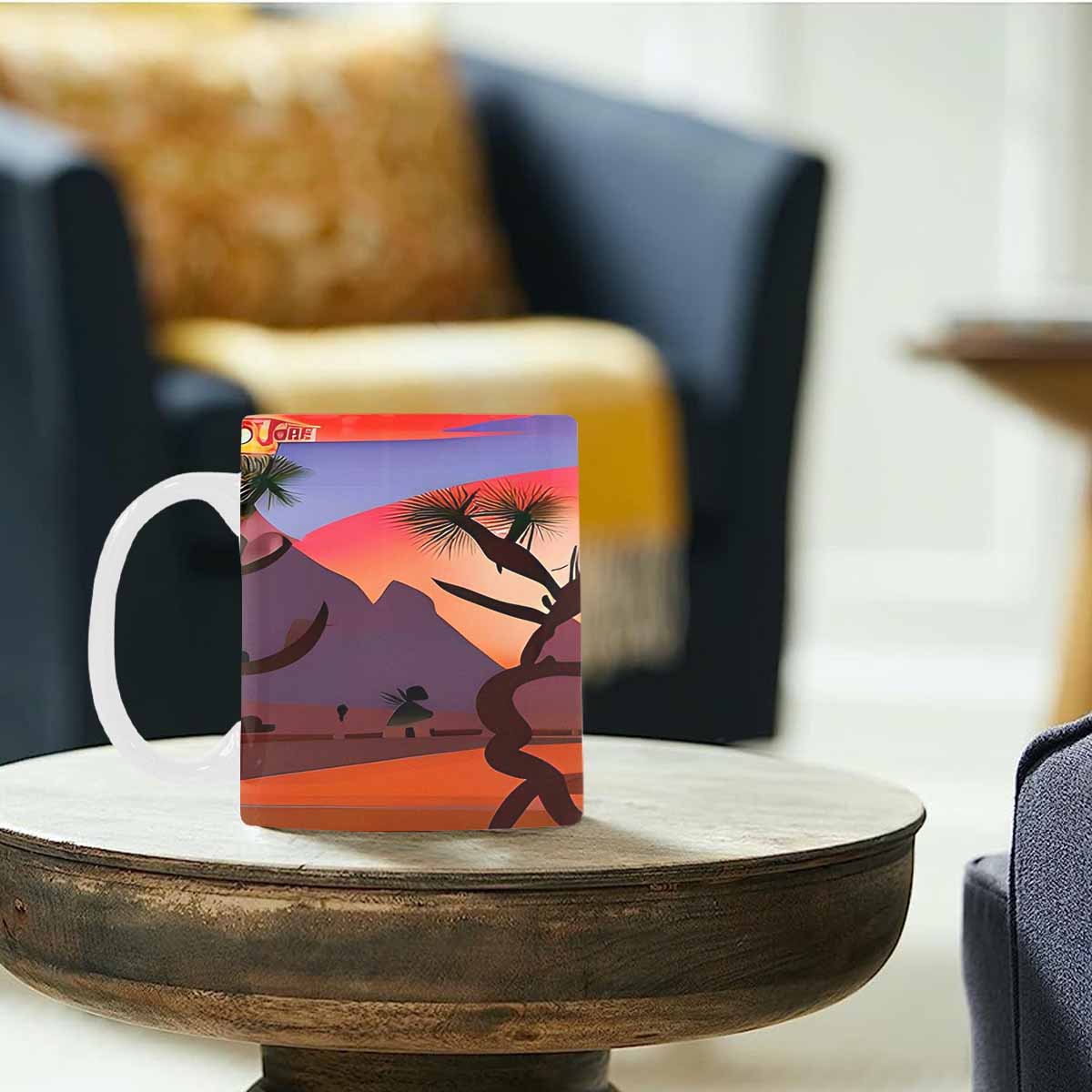 Coffee Mug, tea cup, desert scene, design 89