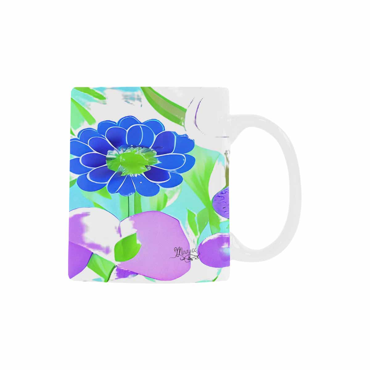 USA made Quality Mug, coffee mug, tea cup, Bright florals, Set 1A, Design 127