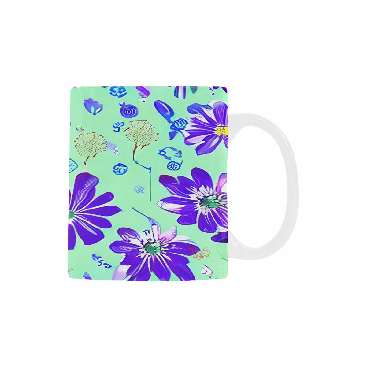 USA made Quality Mug, coffee mug, tea cup, Bright florals, Set 1, Design 153