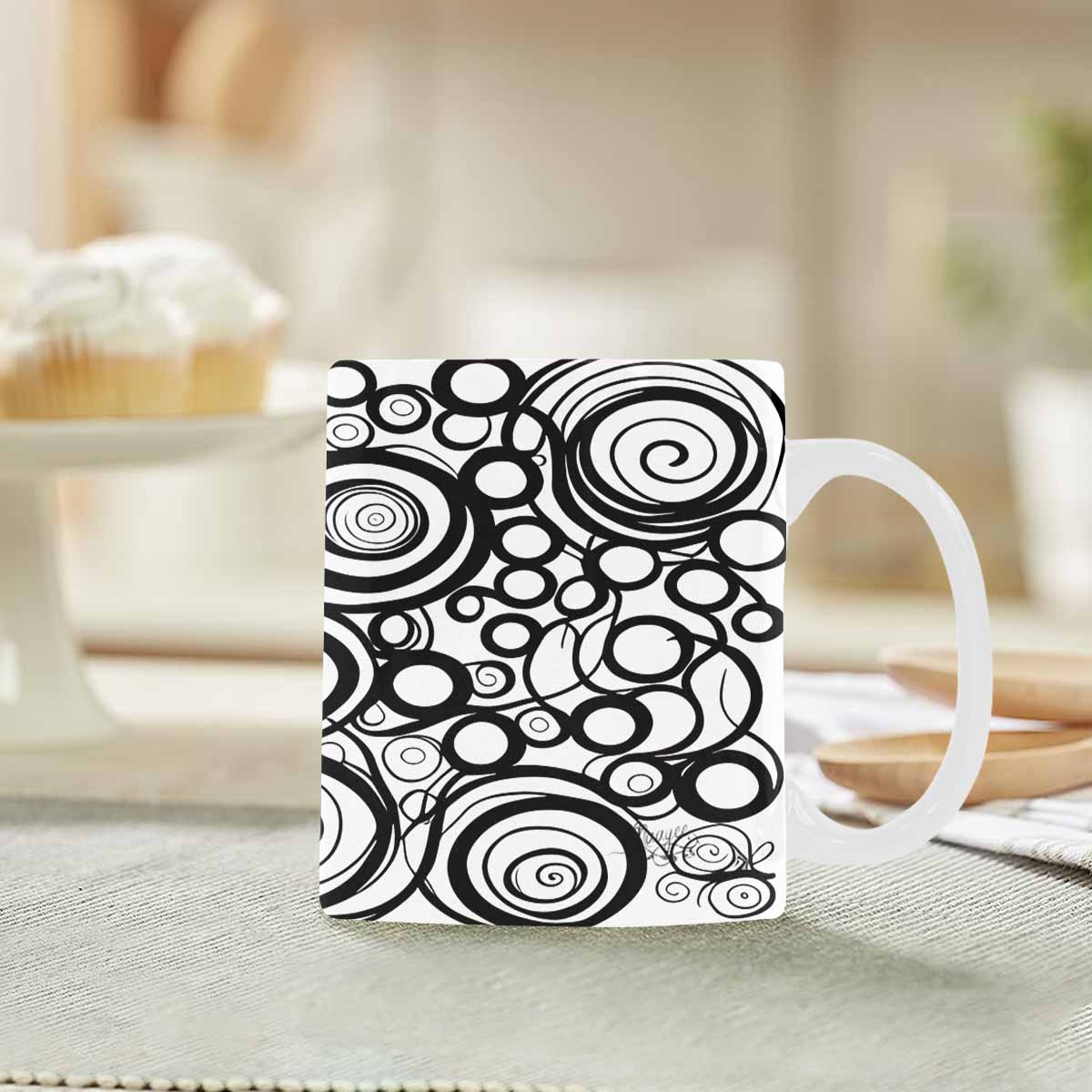 Quality Mug, coffee mug, tea cup, B & W Abstract, Set 1, design 33