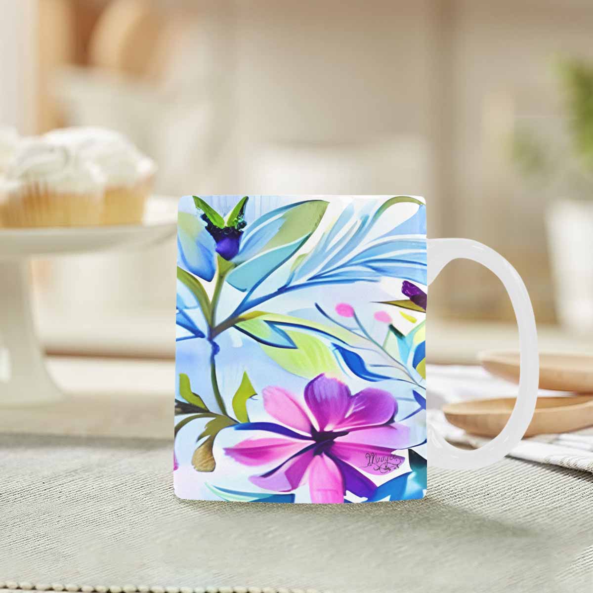 Quality Mug, coffee mug, tea cup, Bright florals, Set 1, Design 14