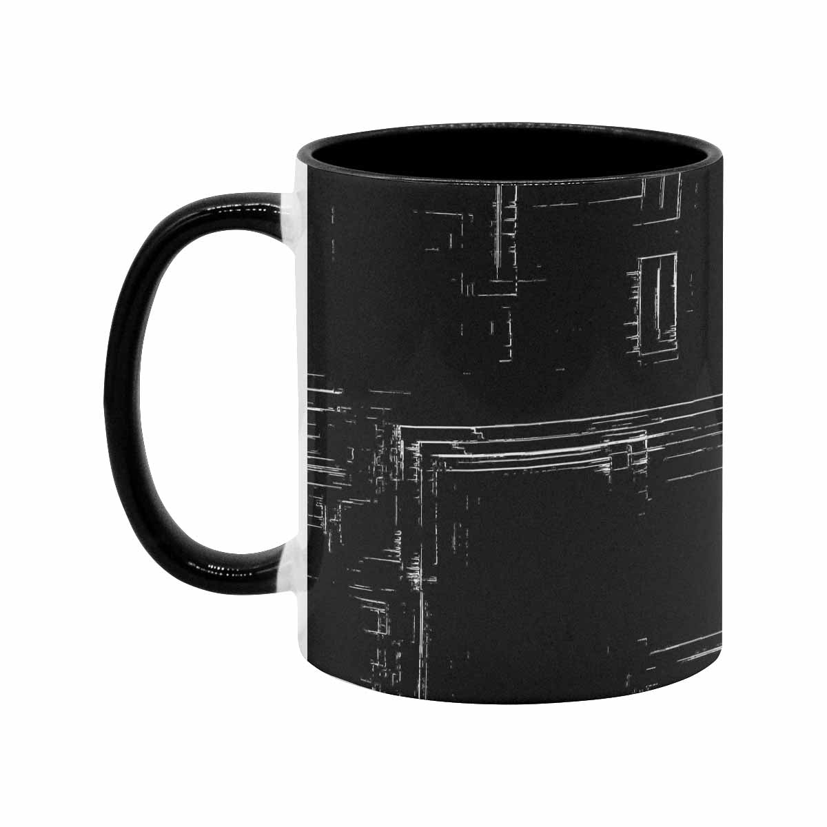 Coffee Mug, tea cup, black core, abstract, design 68