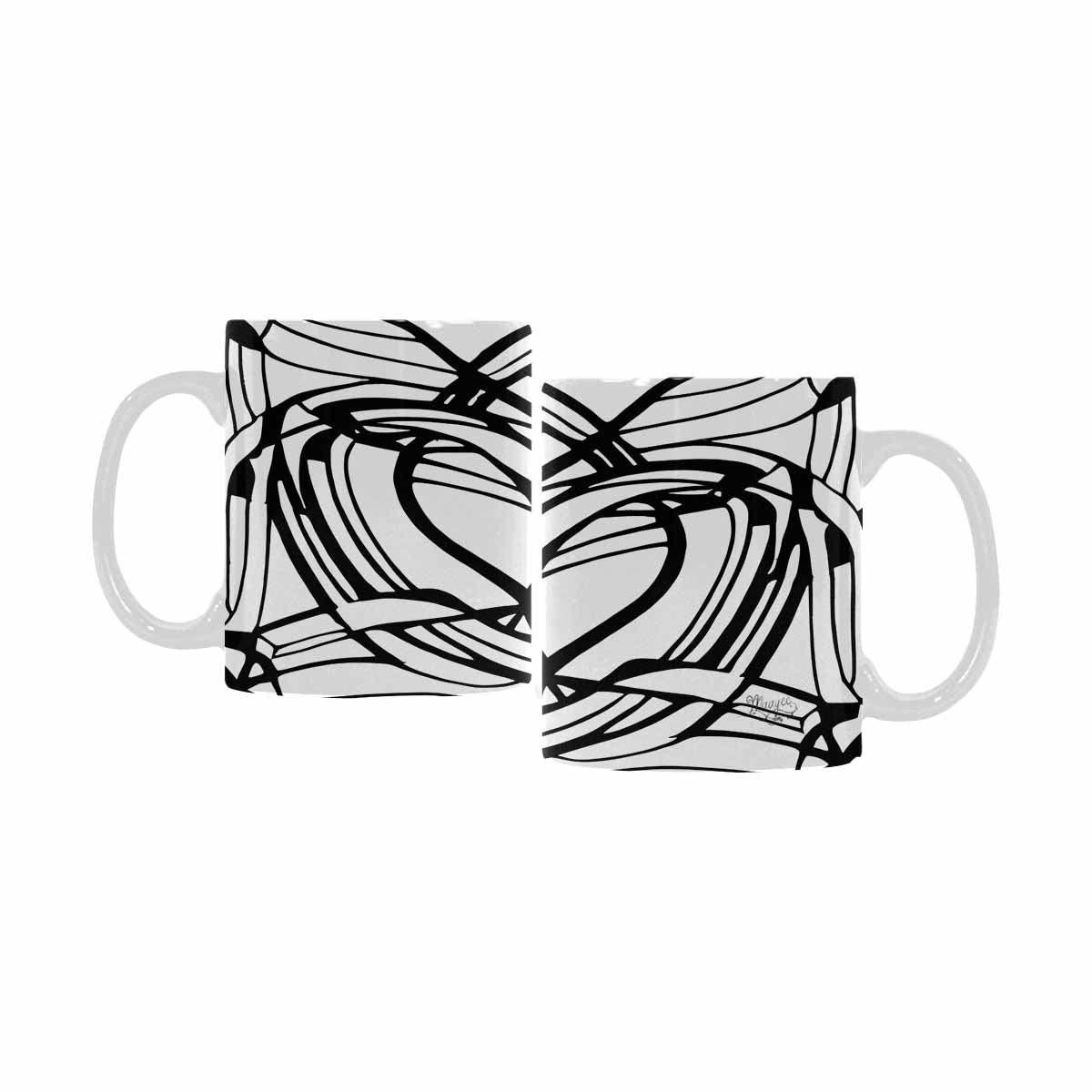 Quality Mug, coffee mug, tea cup, B & W Abstract, Set 1, design 48