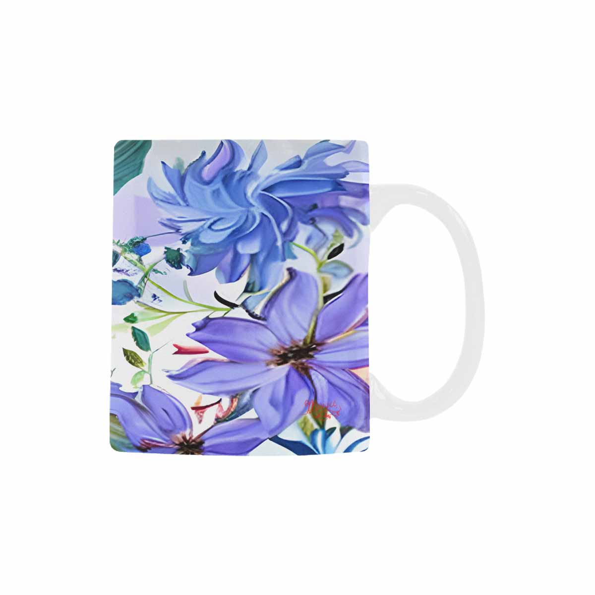 USA made Quality Mug, coffee mug, tea cup, Bright florals, Set 1, Design 21