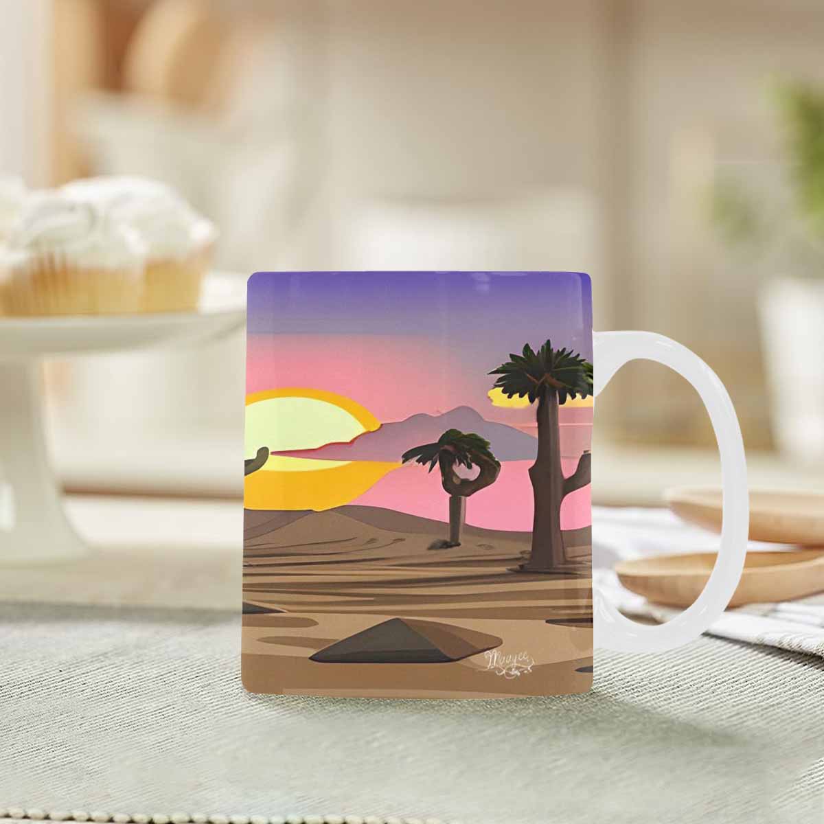 Coffee Mug, tea cup, desert scene, design 40