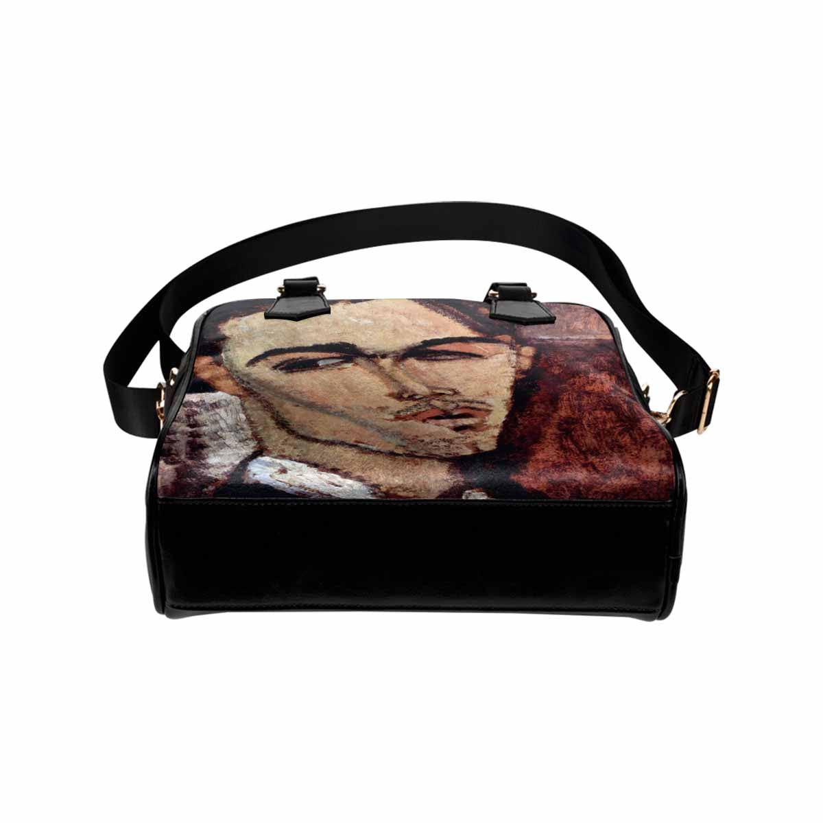 Shoulder PU Leather handbag, Modigliani design, choice of 2 colors, Portrait of Celso Laga