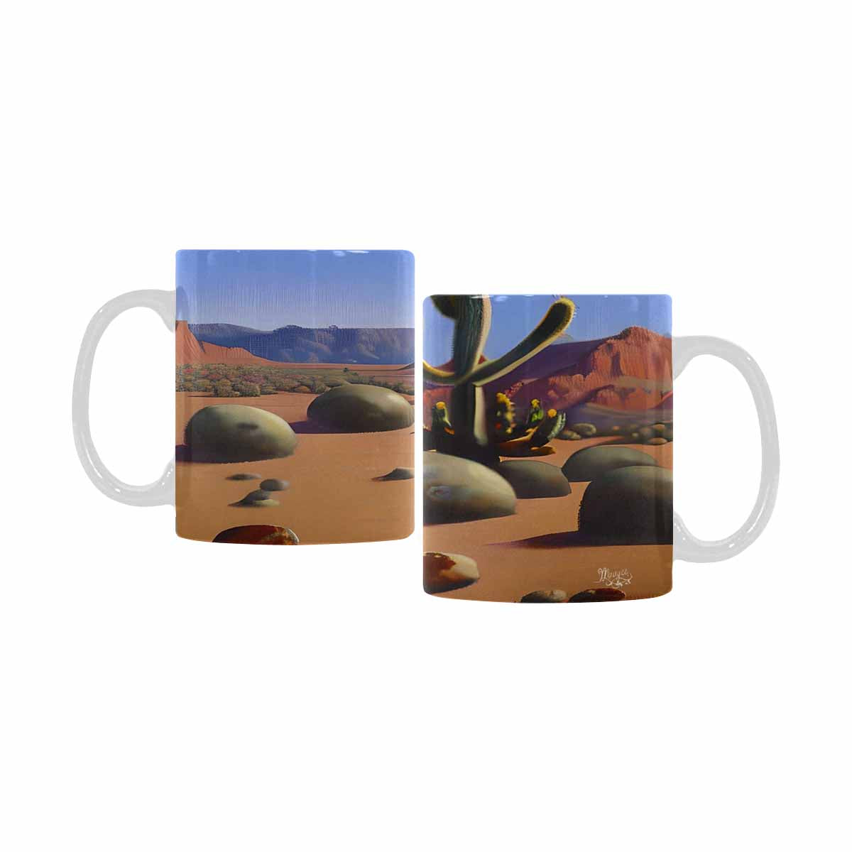 Coffee Mug, tea cup, desert scene, design 17