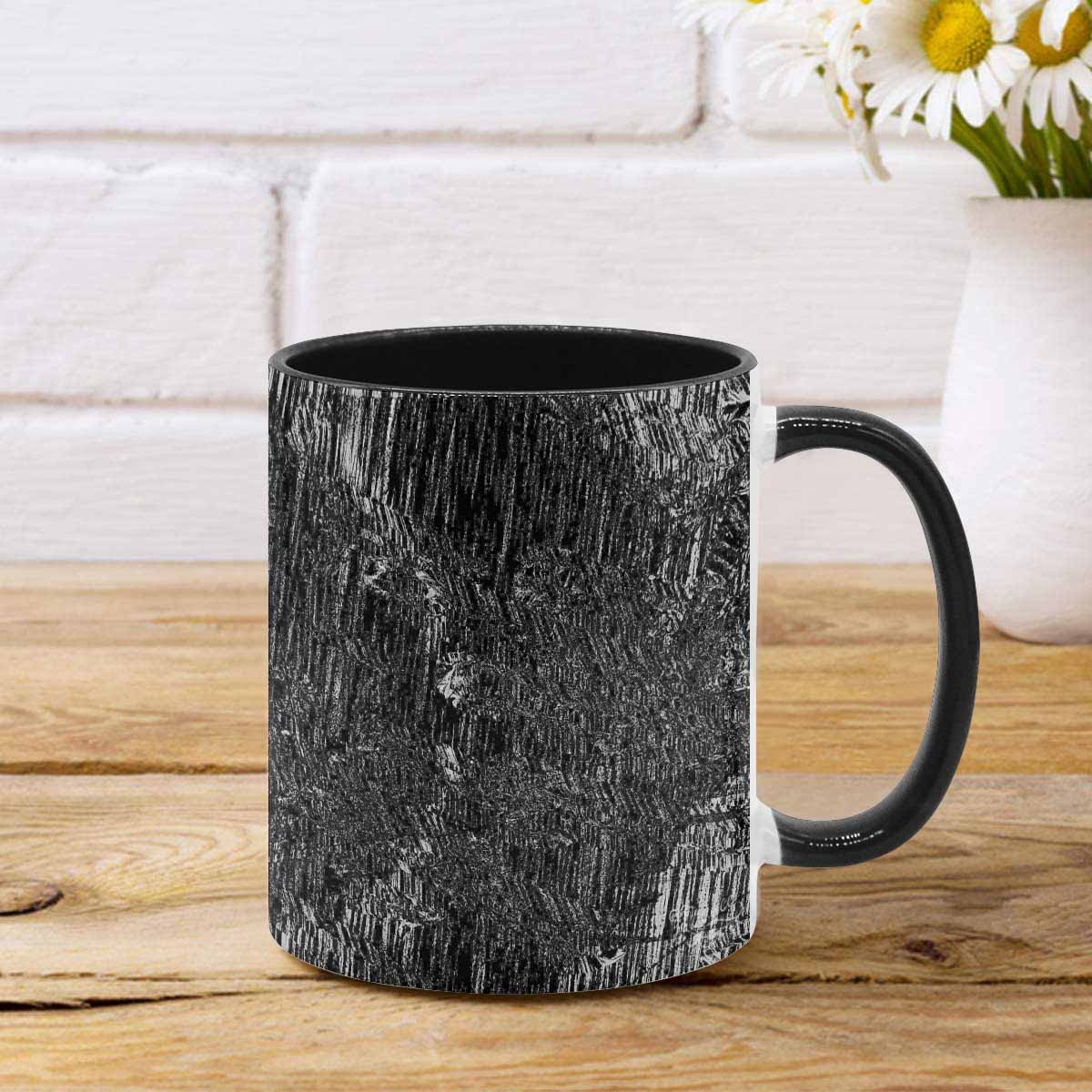 Coffee Mug, tea cup, black core, abstract, design 30