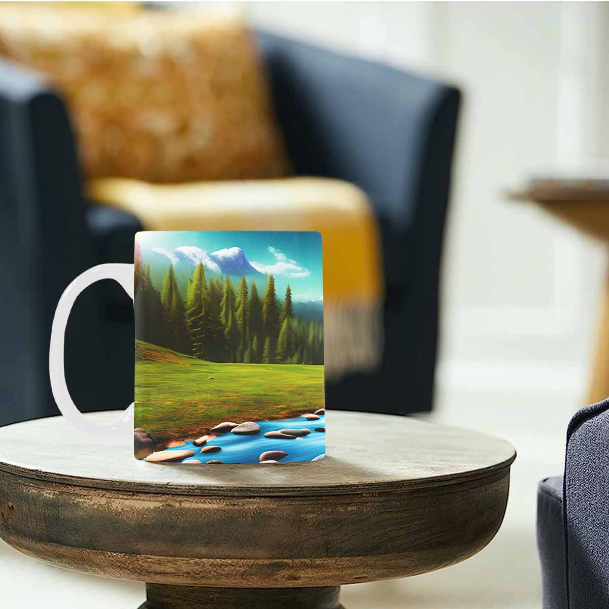 Rivers & Mountains Landscape mugs, set 1 design 8