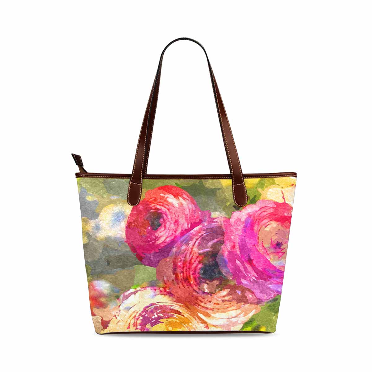 Classic Fabric handbag, watercolor floral, design 116